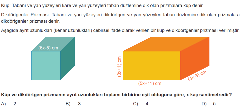 7.Sınıf Cebir Denklem Online Sınav-1