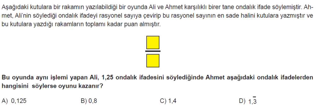7.Sınıf Rasyonel Sayılar Online Sınav-1