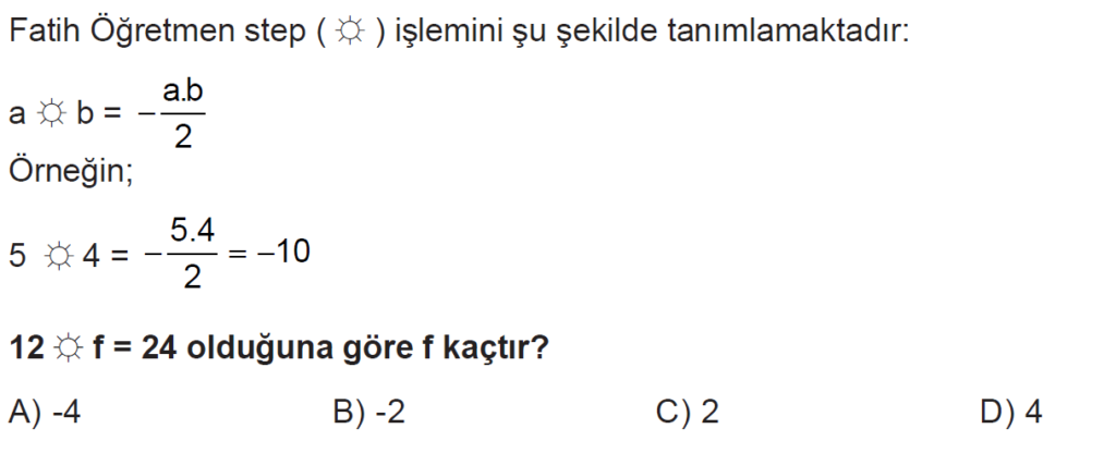 7.Sınıf Tam Sayılar Online Sınav-1