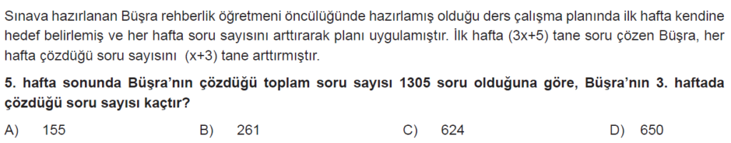 7.Sınıf Cebir Denklem Online Sınav-1