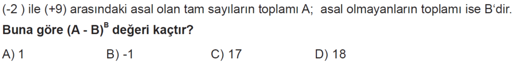 7.Sınıf Tam Sayılar Online Sınav-1