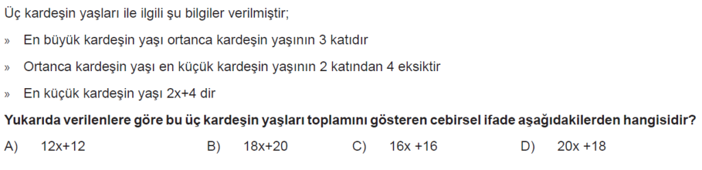 7.Sınıf Cebir Denklem Online Sınav-1