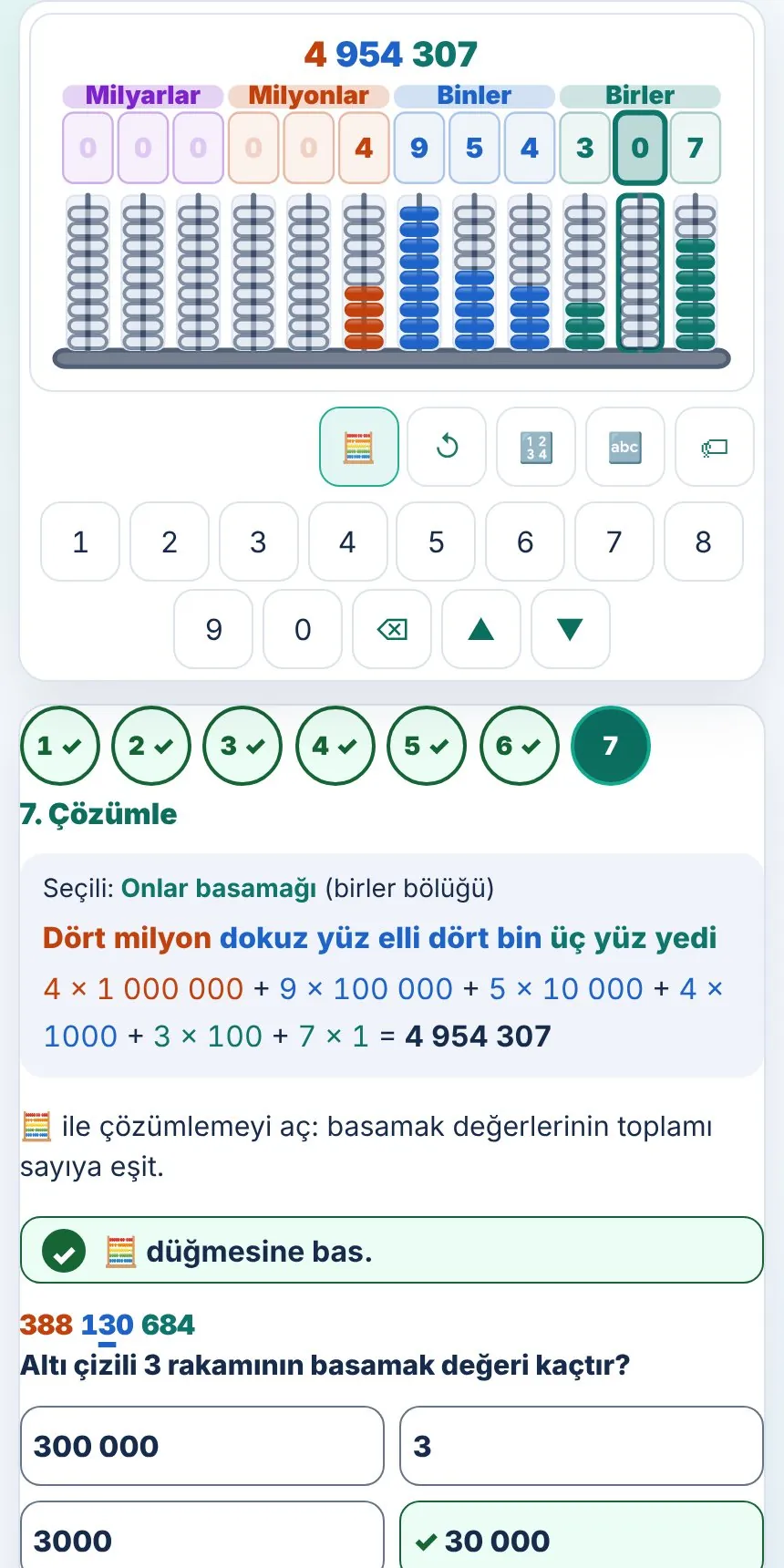 5.Sınıf Çok Basamaklı Sayılar Keşif Etkinliği 3. sayfa