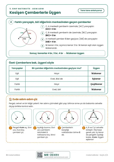 5. Sınıf Kesişen Çemberlerle Üçgen Afişi (PDF) 3. sayfa