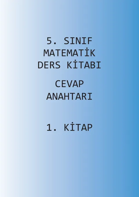 5. Sınıf Matematik Ders Kitabı Cevapları 2026-2027 (1. ve 2. Kitap PDF)