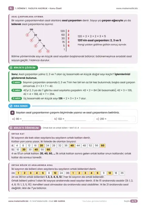 6.Sınıf 1. Dönem 1. Yazılıya Hazırlık Konu Özeti 4. sayfa
