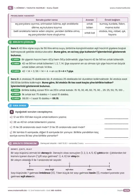 6.Sınıf 1. Dönem 1. Yazılıya Hazırlık Konu Özeti 5. sayfa