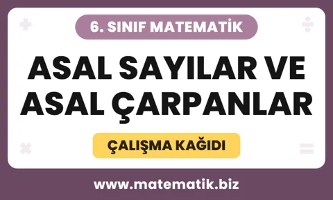 Asal Sayılar ve Asal Çarpanlar Çalışma Kağıdı
