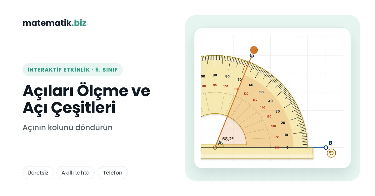 5. Sınıf Açıları Ölçme ve Açı Çeşitleri (İnteraktif Etkinlik)