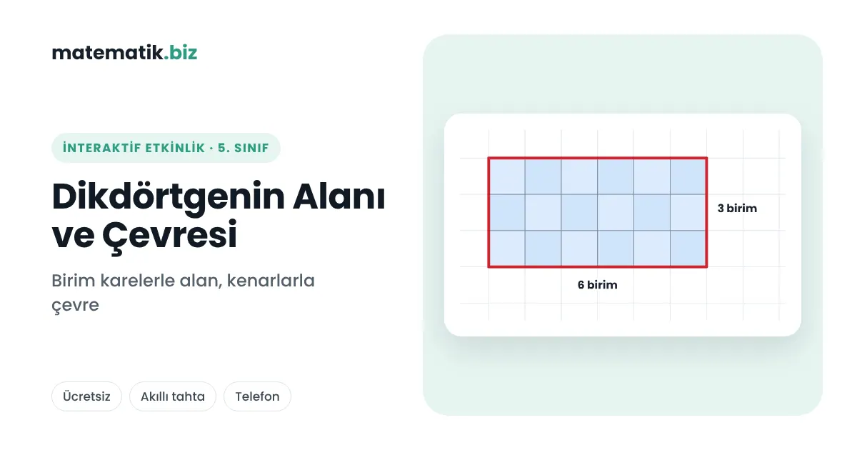 5. Sınıf Dikdörtgenin Alanı ve Çevresi (İnteraktif Etkinlik)