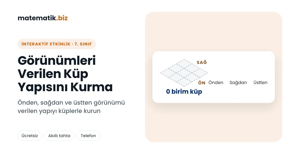 7. Sınıf Görünümleri Verilen Küp Yapısını Kurma (İnteraktif Etkinlik)