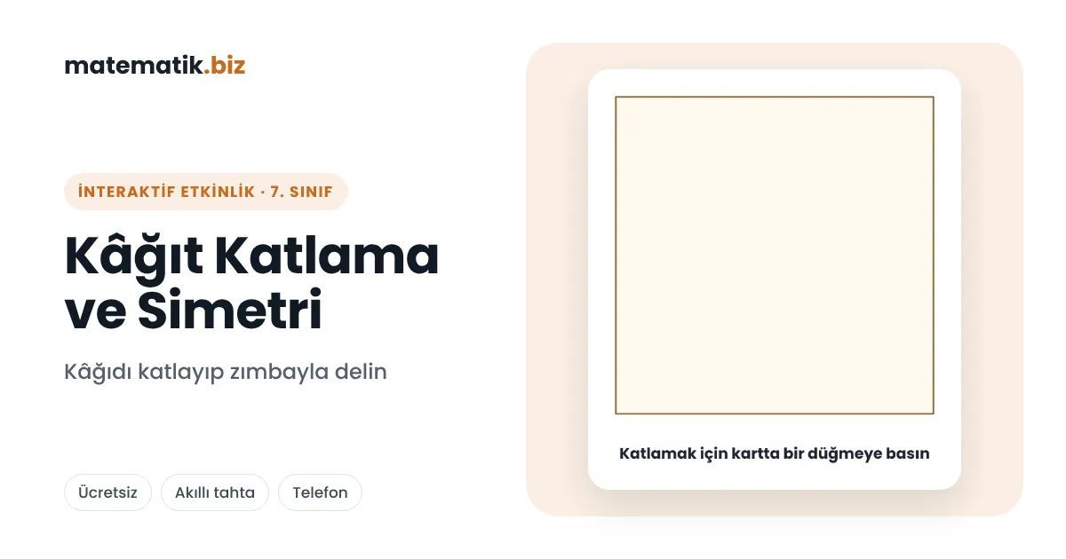 7. Sınıf Kâğıt Katlama ve Simetri (İnteraktif Etkinlik)