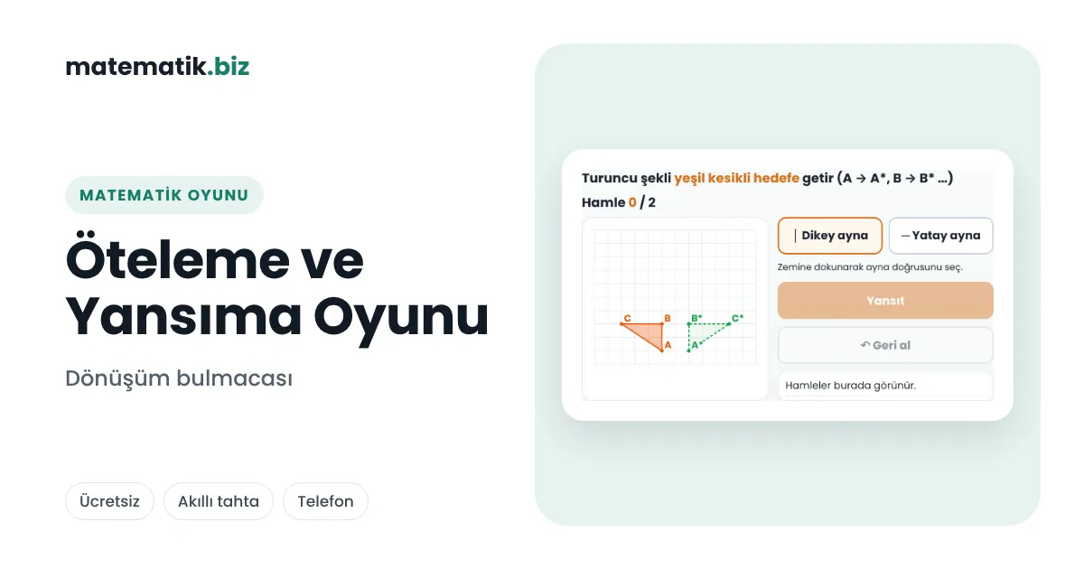 8. Sınıf Öteleme ve Yansıma Bulmacası Oyunu