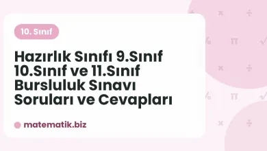 Hazırlık Sınıfı 9.Sınıf 10.Sınıf ve 11.Sınıf Bursluluk Sınavı Soruları ve Cevapları