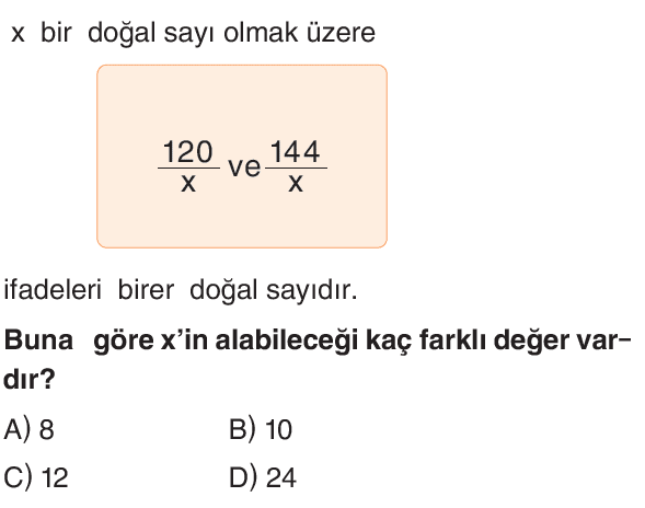 Çarpanlar ve Katlar Online Deneme Sınavı-1