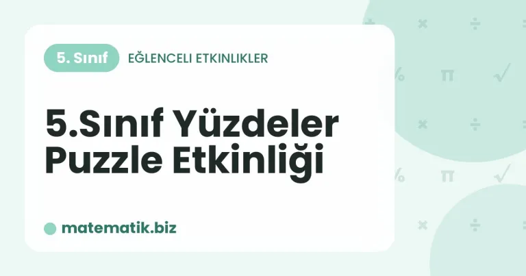 5.Sınıf Yüzdeler Puzzle Etkinliği