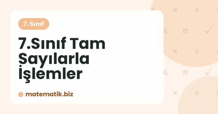 Tam Sayılarla İşlemler