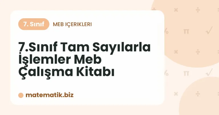 Tam Sayılarla İşlemler Meb Çalışma Kitabı