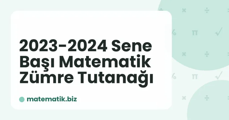 2023-2024 Sene Başı Matematik Zümre Tutanağı