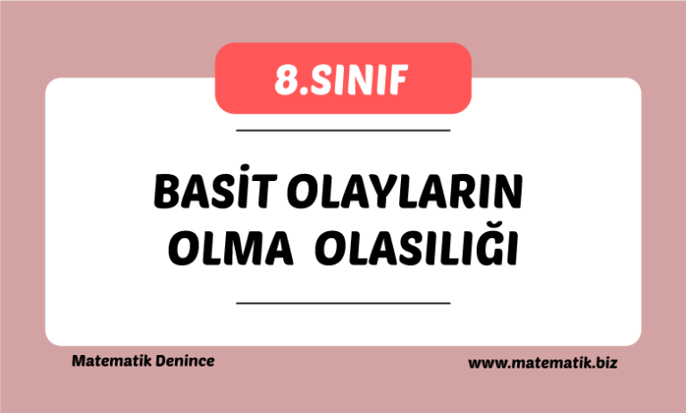 Basit Olayların Olma Olasılığı