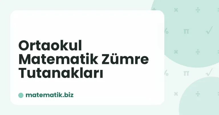 Ortaokul Matematik Zümre Tutanakları