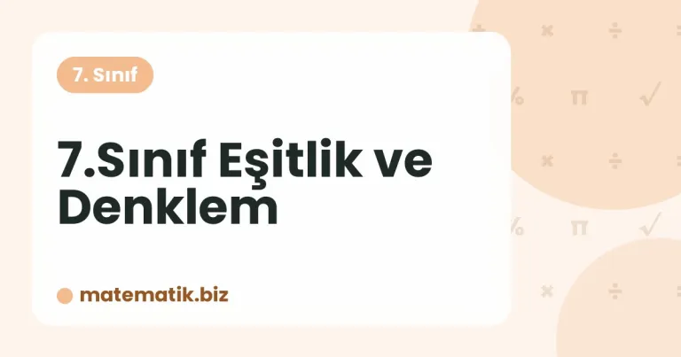 Eşitlik ve Denklem