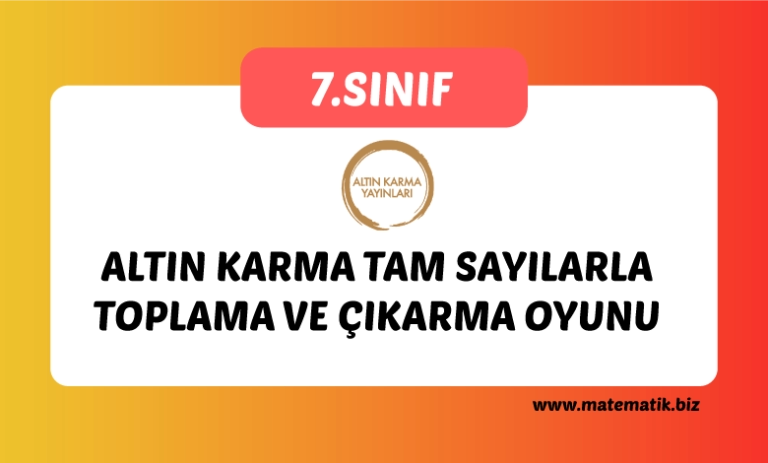 Altın Karma Yayınları Tam Sayılarla Toplama ve Çıkarma Oyunu