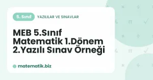 MEB 5.Sınıf Matematik 1.Dönem 2.Yazılı Sınav Örneği