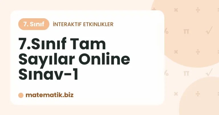 Tam Sayılar Online Sınav-1