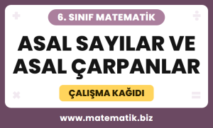 6.Sınıf Asal Sayılar ve Asal Çarpanlar Çalışma Kağıdı