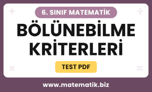 6. Sınıf Bölünebilme Kriterleri Test PDF (Cevap Anahtarlı)