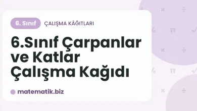 6.Sınıf Çarpanlar ve Katlar Çalışma Kağıdı