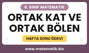 6.Sınıf Ortak Kat ve Ortak Bölen Hafta Sonu Ödevi