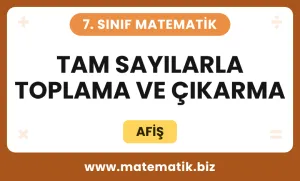 7. Sınıf Tam Sayılarla Toplama ve Çıkarma Afişi