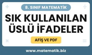 8. Sınıf Sık Kullanılan Üslü İfadeler Afişi