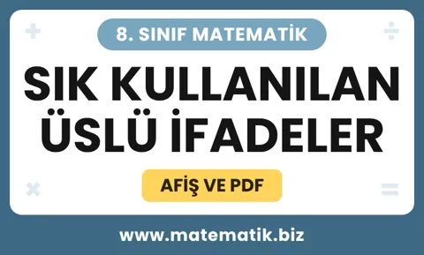 8. Sınıf Sık Kullanılan Üslü İfadeler Afişi